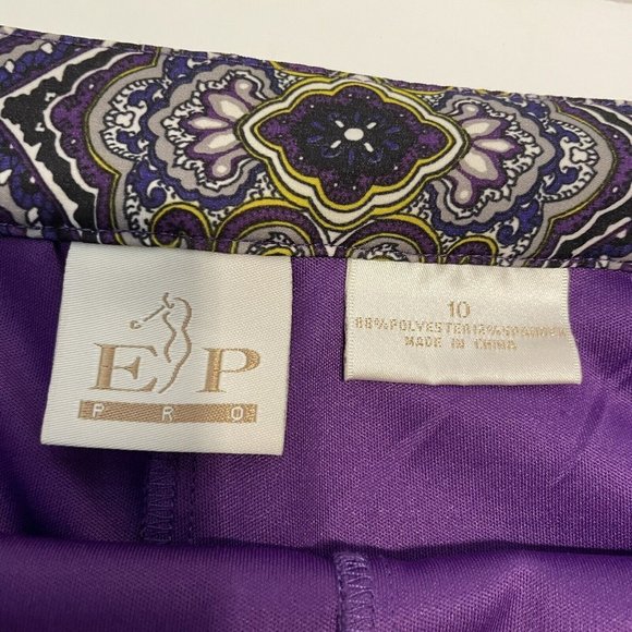 EP Pro Ladies Sz 10 Golf Tennis skort Colorful Stretch Geometric Zipper Pockets - Picture 2 of 7